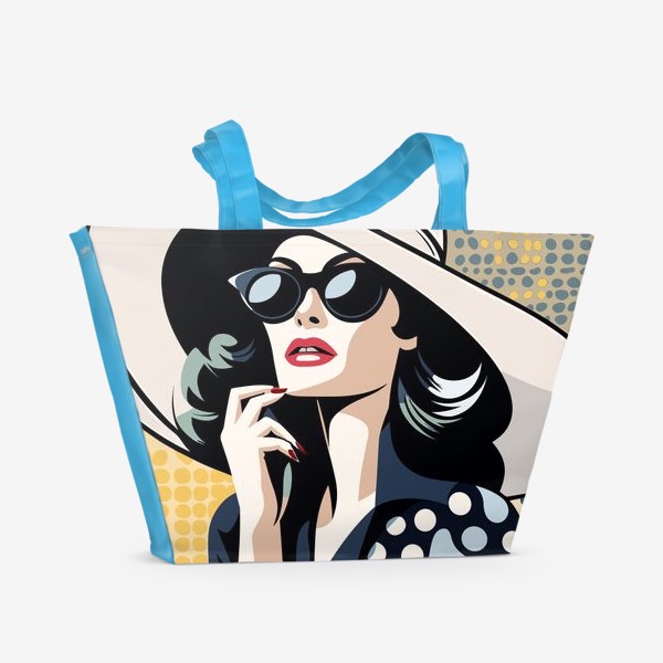 Пляжная сумка «Модная женщина, фэшн иллюстарция»