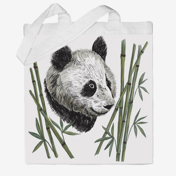 Сумка хб «Панда среди бамбука»