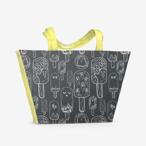 Пляжная сумка «Хэллоуиновский паттерн. Эскимо с приведениями»