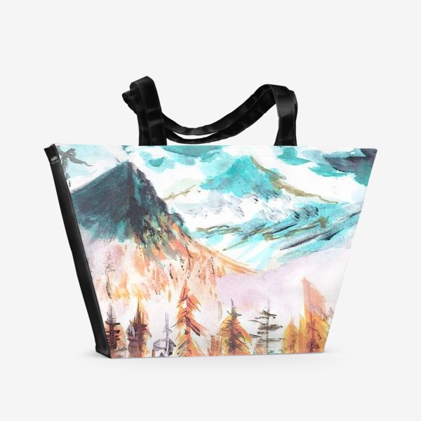 Пляжная сумка «Осенний горный пейзаж»