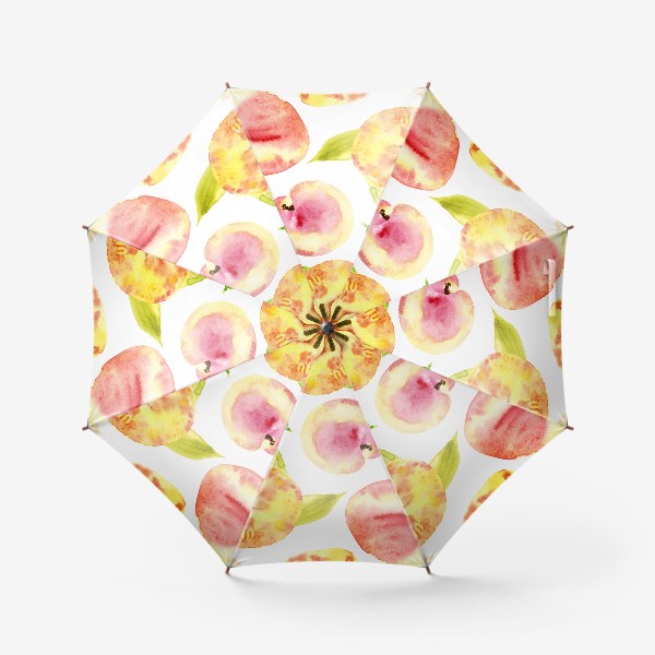 Зонт «Акварельные персики. Сочные фрукты на белом фоне»