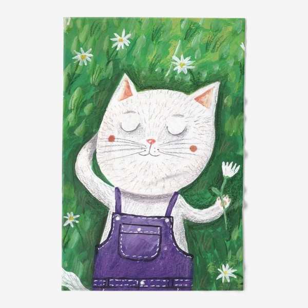 Полотенце «Кот на траве»