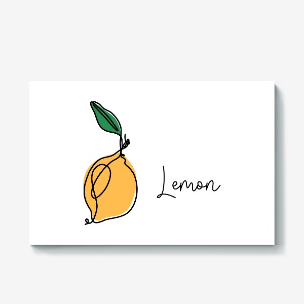 Холст «Лимон в стиле лайн арт»