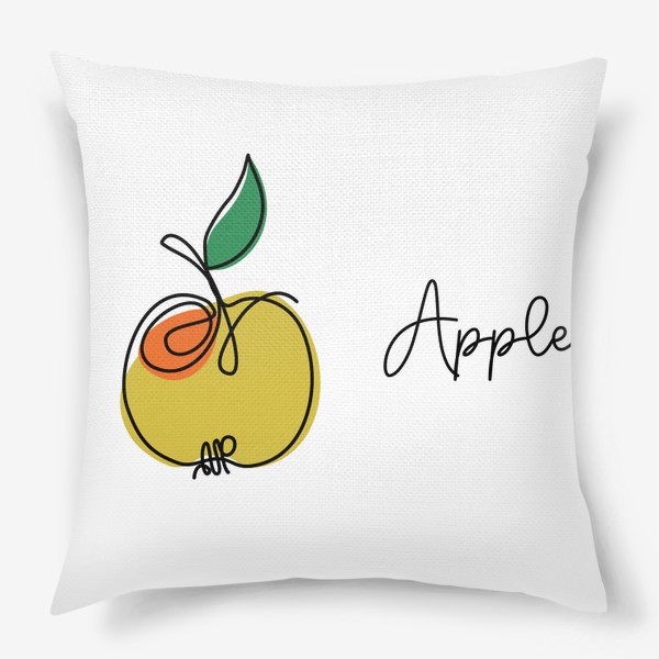 Подушка «Яблоко в стиле лайн арт»