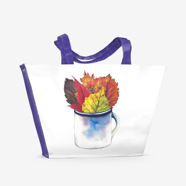 Пляжная сумка «Кружка с листьями»