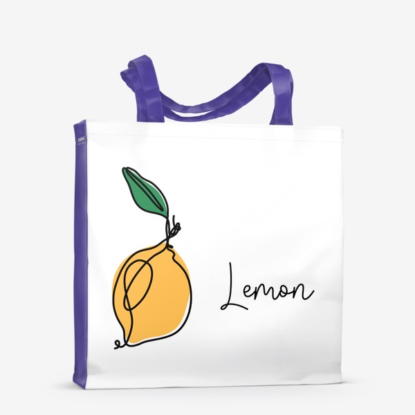 Сумка-шоппер «Лимон в стиле лайн арт»