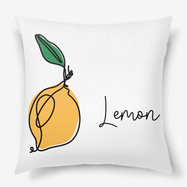 Подушка «Лимон в стиле лайн арт»