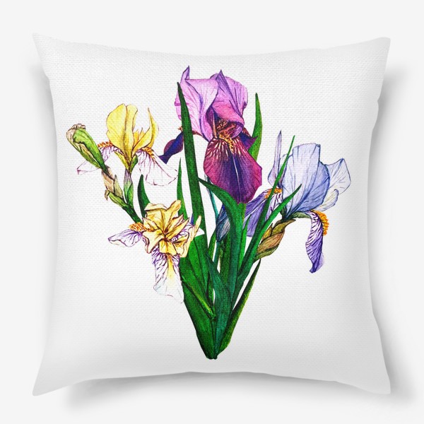 Подушка «Watercolor irises»