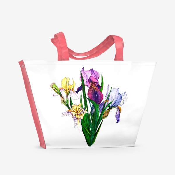 Пляжная сумка &laquo;Watercolor irises&raquo;