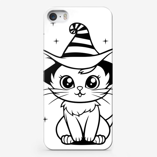 Чехол iPhone «Магический котик в шляпе. Принт к Хэллоуину для детей»