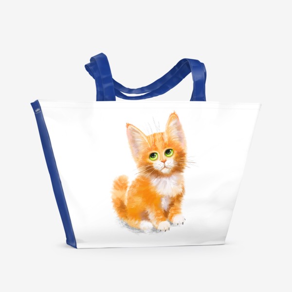 Пляжная сумка «Оранжевый Котик-Пушистик»