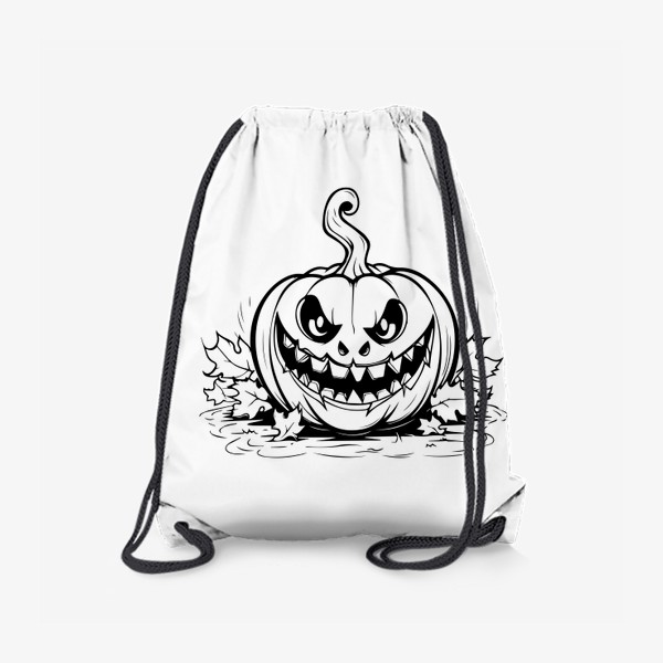 Рюкзак «Тыква на Хэллоуин. Черно-белый осенний принт »