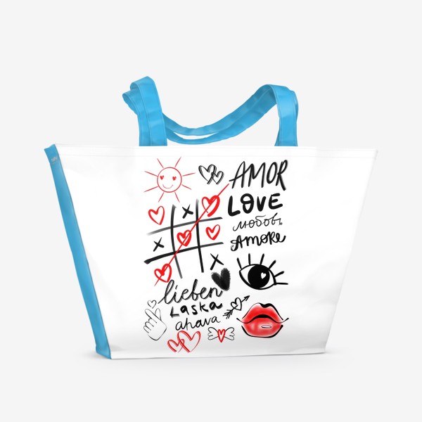 Пляжная сумка «Граффити про любовь »