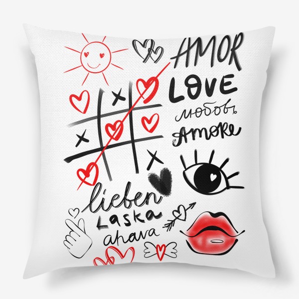 Подушка «Граффити про любовь »