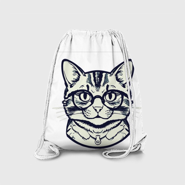 Рюкзак «кот в очках. монохромный стильный принт»