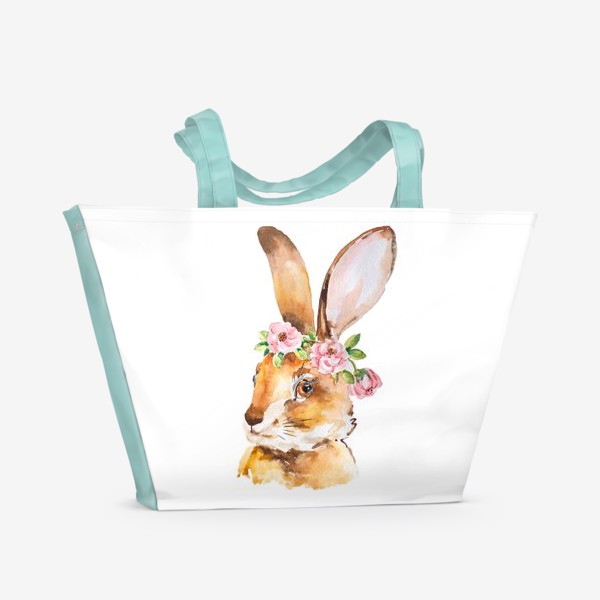 Пляжная сумка «Цветочный зайчик»