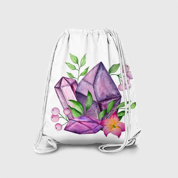 Рюкзак «Кристаллы и цветы. Акварель»