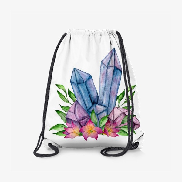 Рюкзак «Кристаллы и цветы. Акварель»