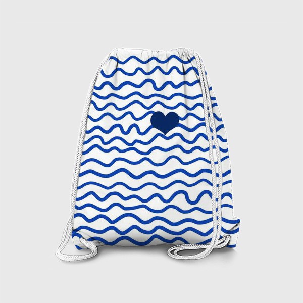 Рюкзак «Высоковибрационная тельняшка. Сердце моря. Волны. Путешествие.»