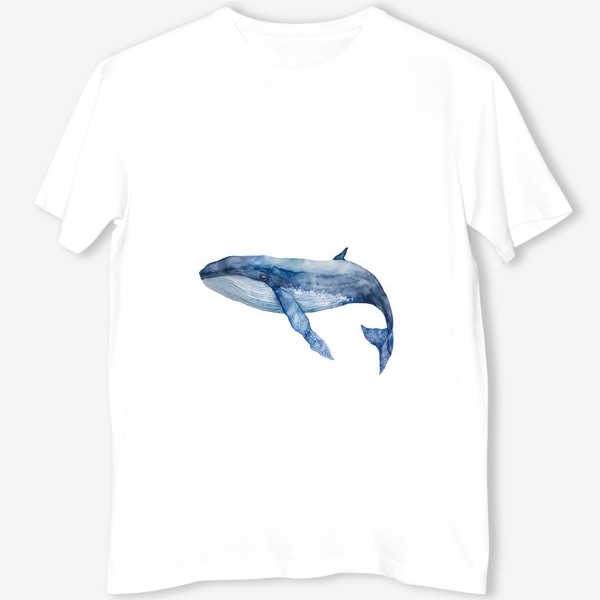 Футболка «Акварельный синий кит»