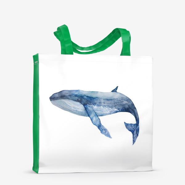 Сумка-шоппер «Акварельный синий кит»
