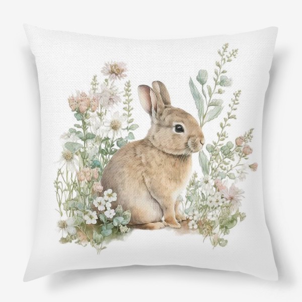 Подушка «Кролик в полевых цветах»