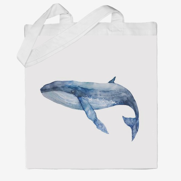 Сумка хб «Акварельный синий кит»