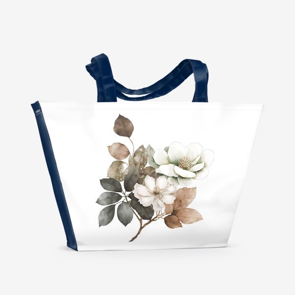 Пляжная сумка «Ветка белых цветов»