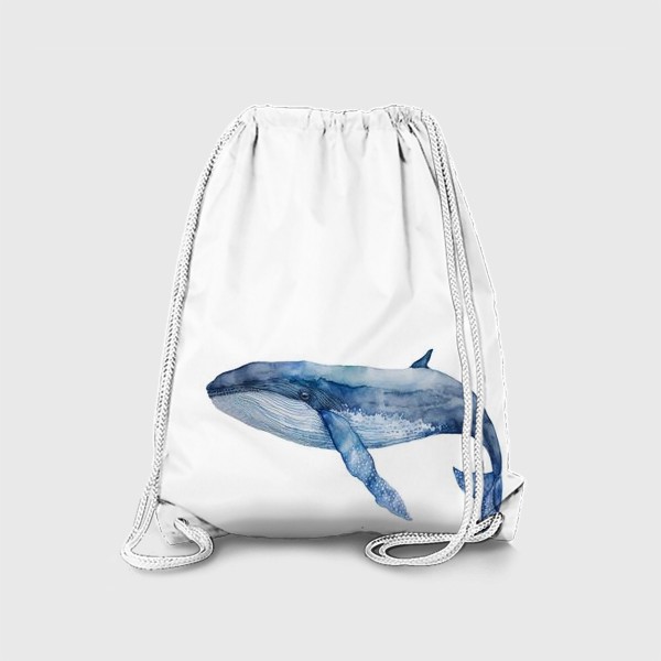 Рюкзак «Акварельный синий кит»