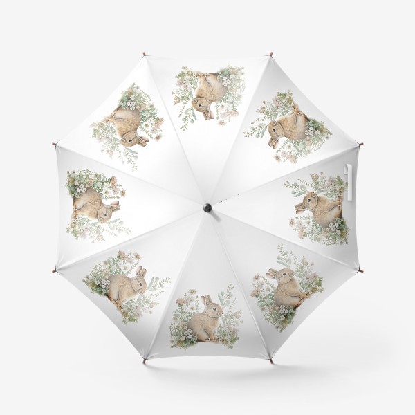 Зонт «Кролик в полевых цветах»