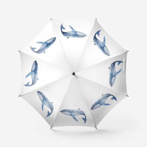 Зонт «Акварельный синий кит»