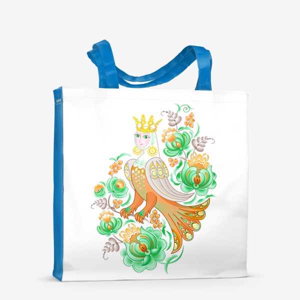 Сумка-шоппер «Сказочная птица Сирин (Алконост) среди цветов»