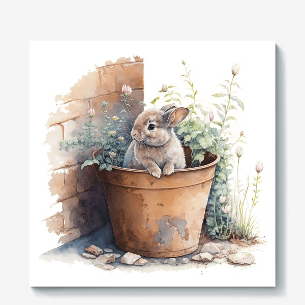 Холст «Кролик в саду»