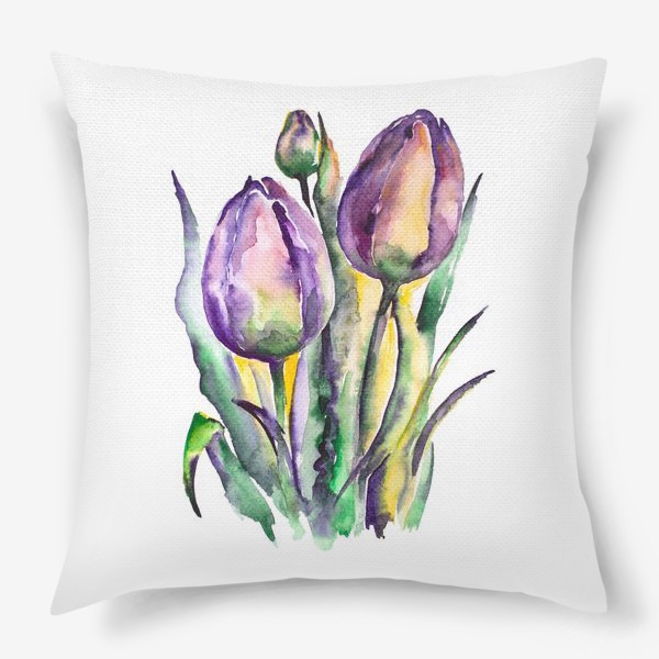 Подушка «Тюльпаны фиолетовые»