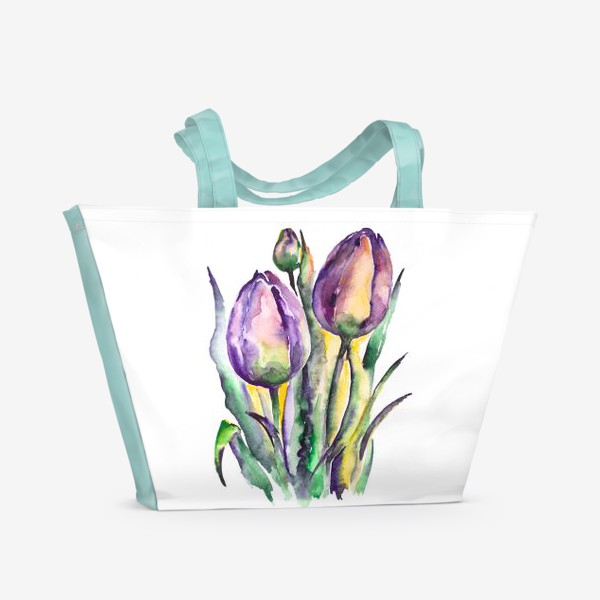 Пляжная сумка «Тюльпаны фиолетовые»