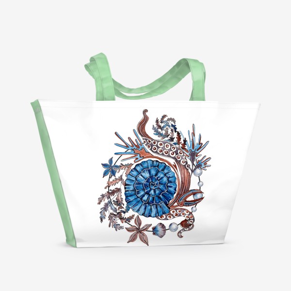 Пляжная сумка «Ракушка и осьминог»