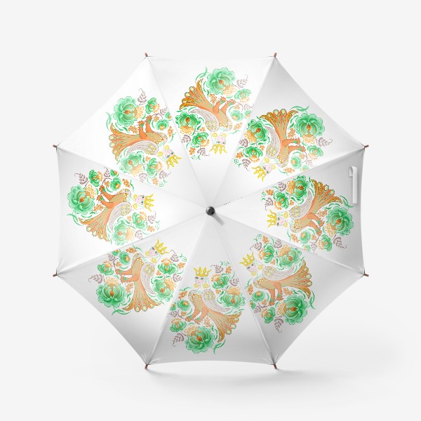 Зонт «Сказочная птица Сирин (Алконост) среди цветов»