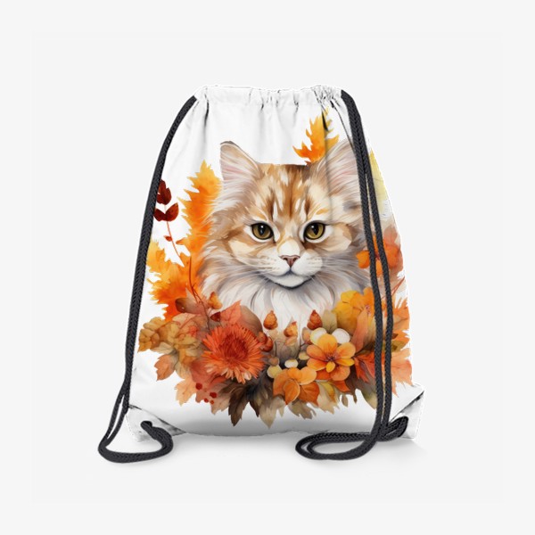 Рюкзак «Осенний кот. Акварельный принт»