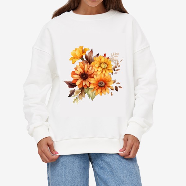 Свитшот «Осенний букет. Акварельные цветы»