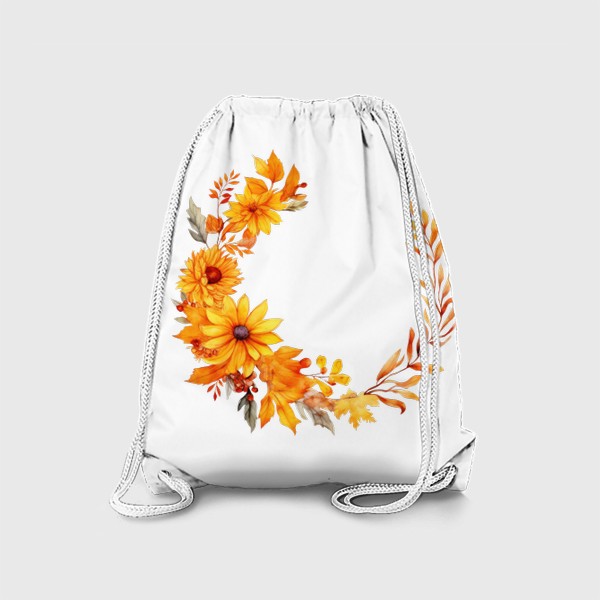 Рюкзак «Осенние цветы. Акварельный принт»