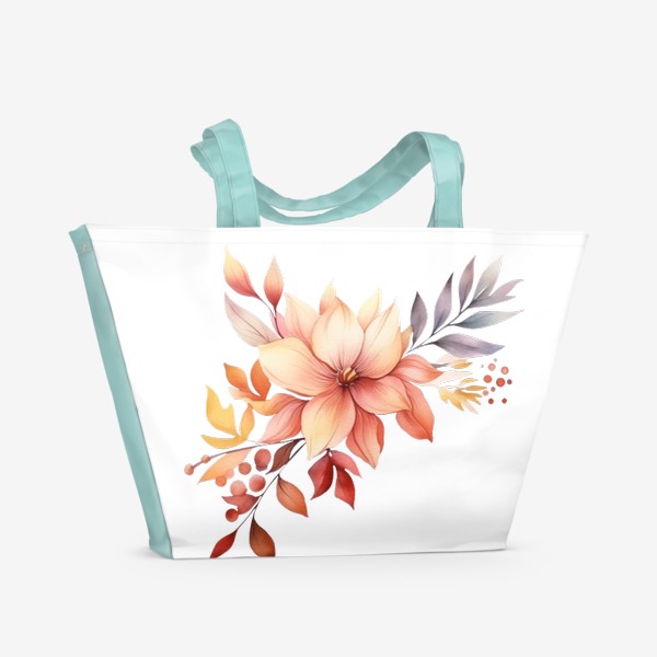 Пляжная сумка «Цветы - Акварельный принт»