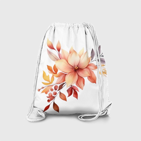 Рюкзак «Цветы - Акварельный принт»