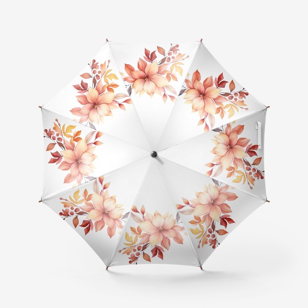 Зонт «Цветы - Акварельный принт»