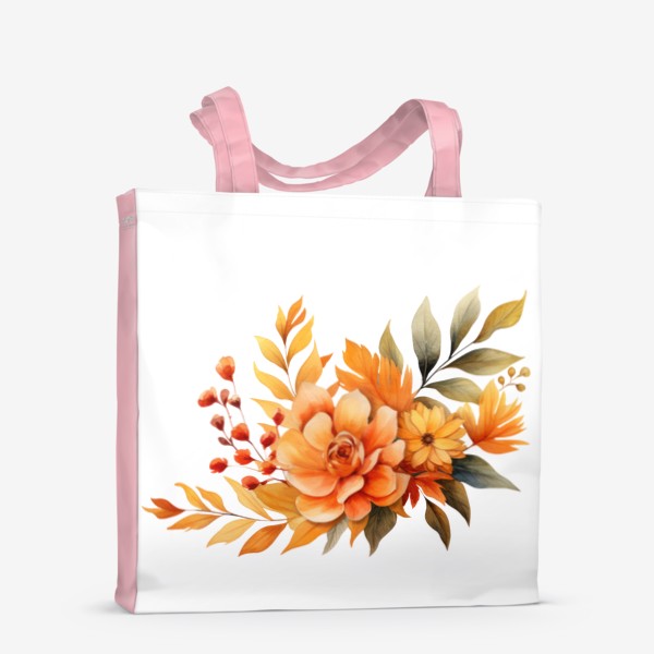 Сумка-шоппер «Акварельный принт - Осенние цветы»