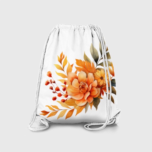 Рюкзак «Акварельный принт - Осенние цветы»