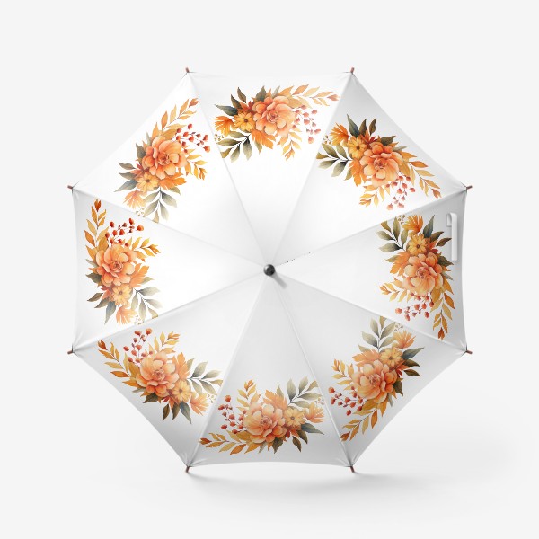 Зонт «Акварельный принт - Осенние цветы»