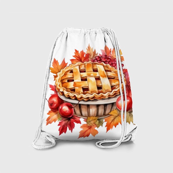 Рюкзак «Осенний яблочный пирог. Акварельный принт»