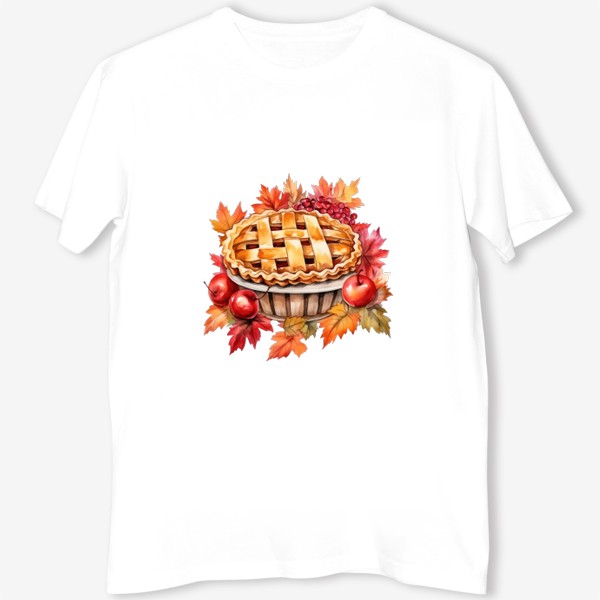 Футболка «Осенний яблочный пирог. Акварельный принт»