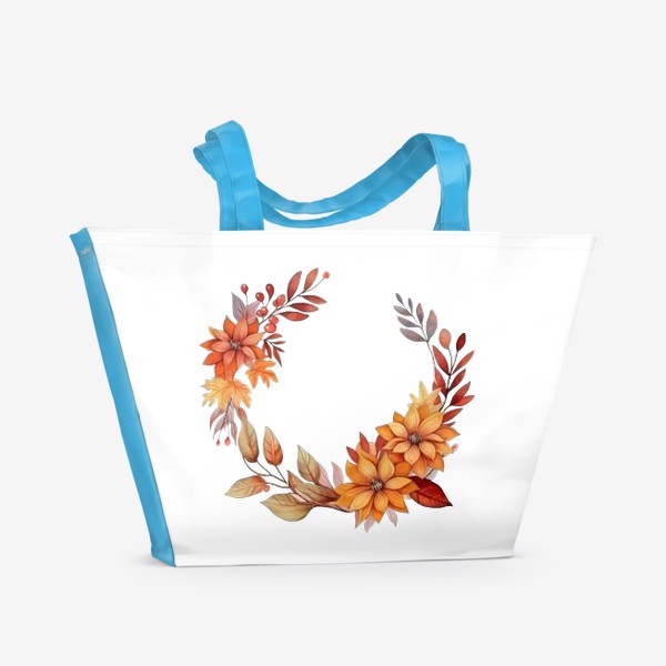 Пляжная сумка «Круговой принт из цветов»