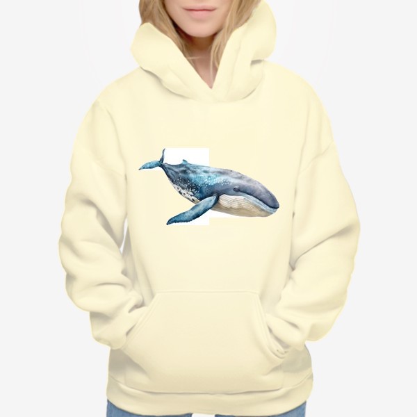 Худи «Акварельный кит»
